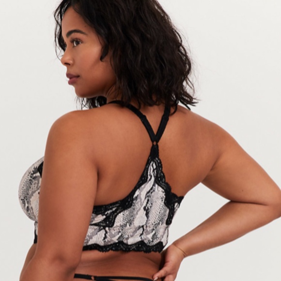 NWT TORRID SNAKE PRINT & LACE BRALETTE - Picture 2 of 4